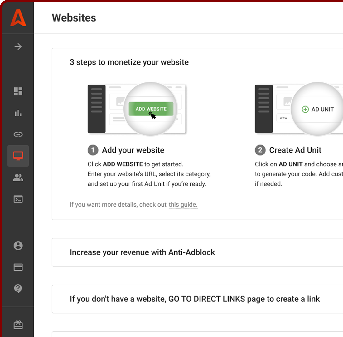 Create campaigns with Adsterra